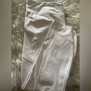 Athleta white laser cut leggings